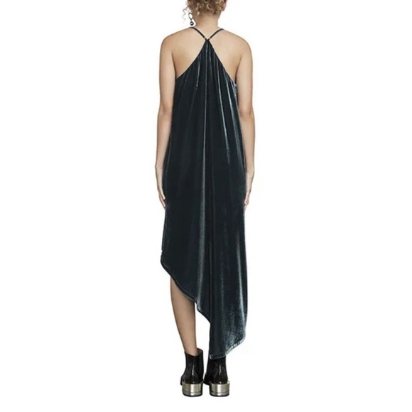 BCBGMAXAZRIA | Elana “Midnight Teal” Velvet Dress - Picture 9 of 12